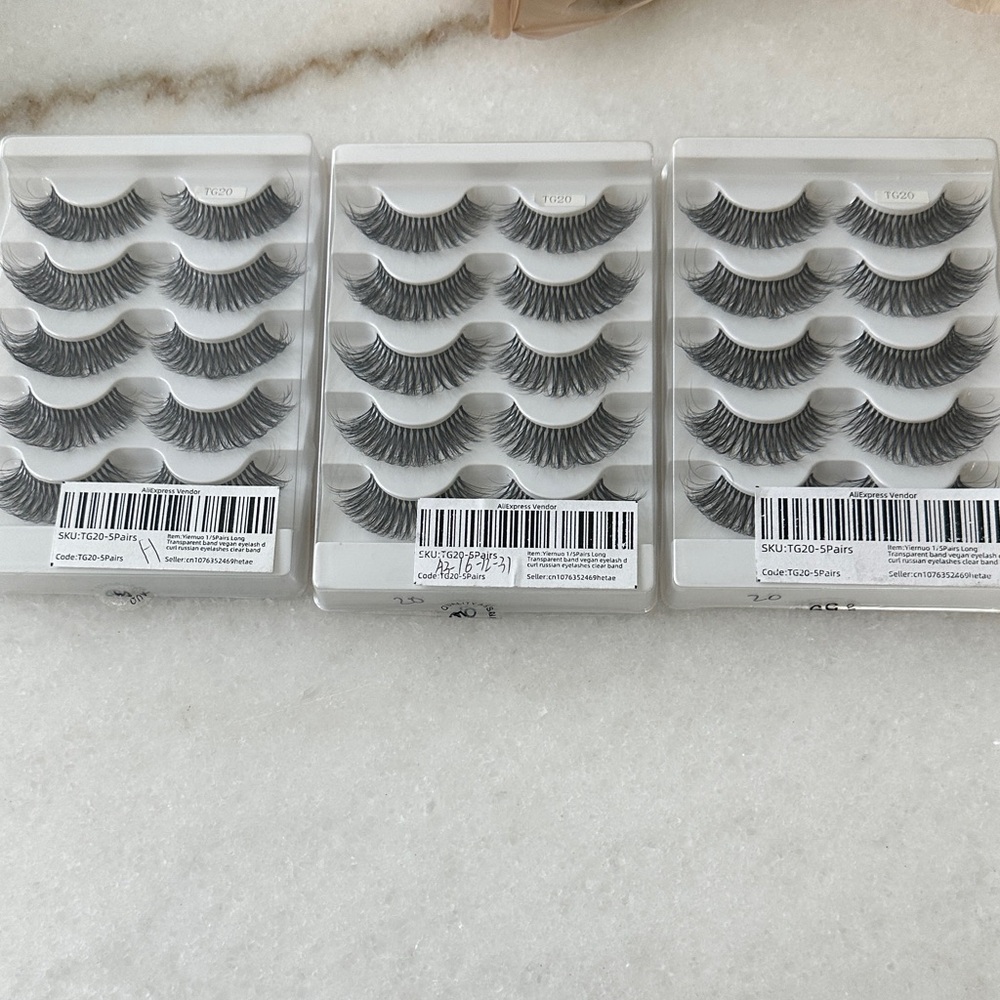 3 sets of False strip Eyelashes. Brand new